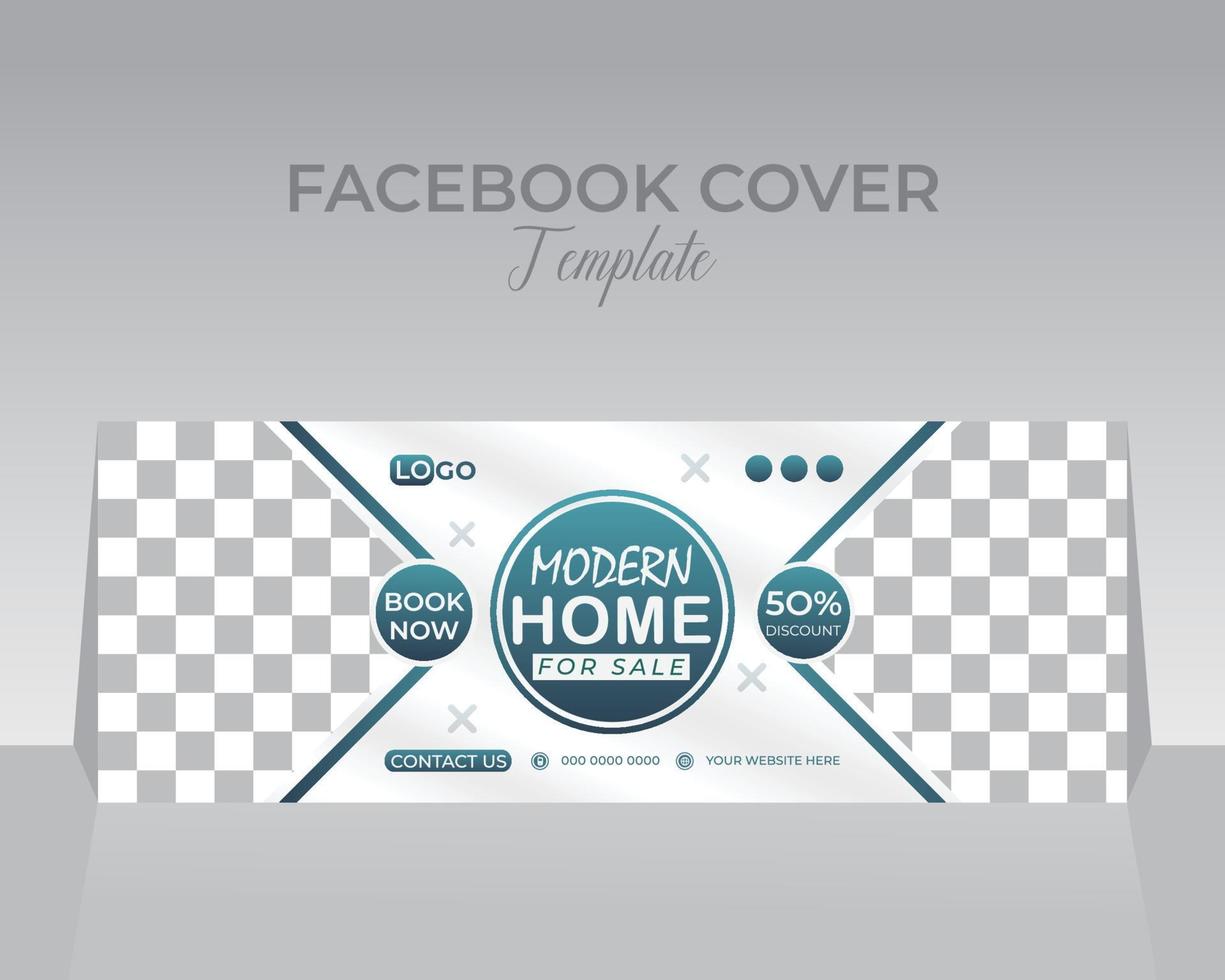Modern Real Estate Facebook Cover Template vector