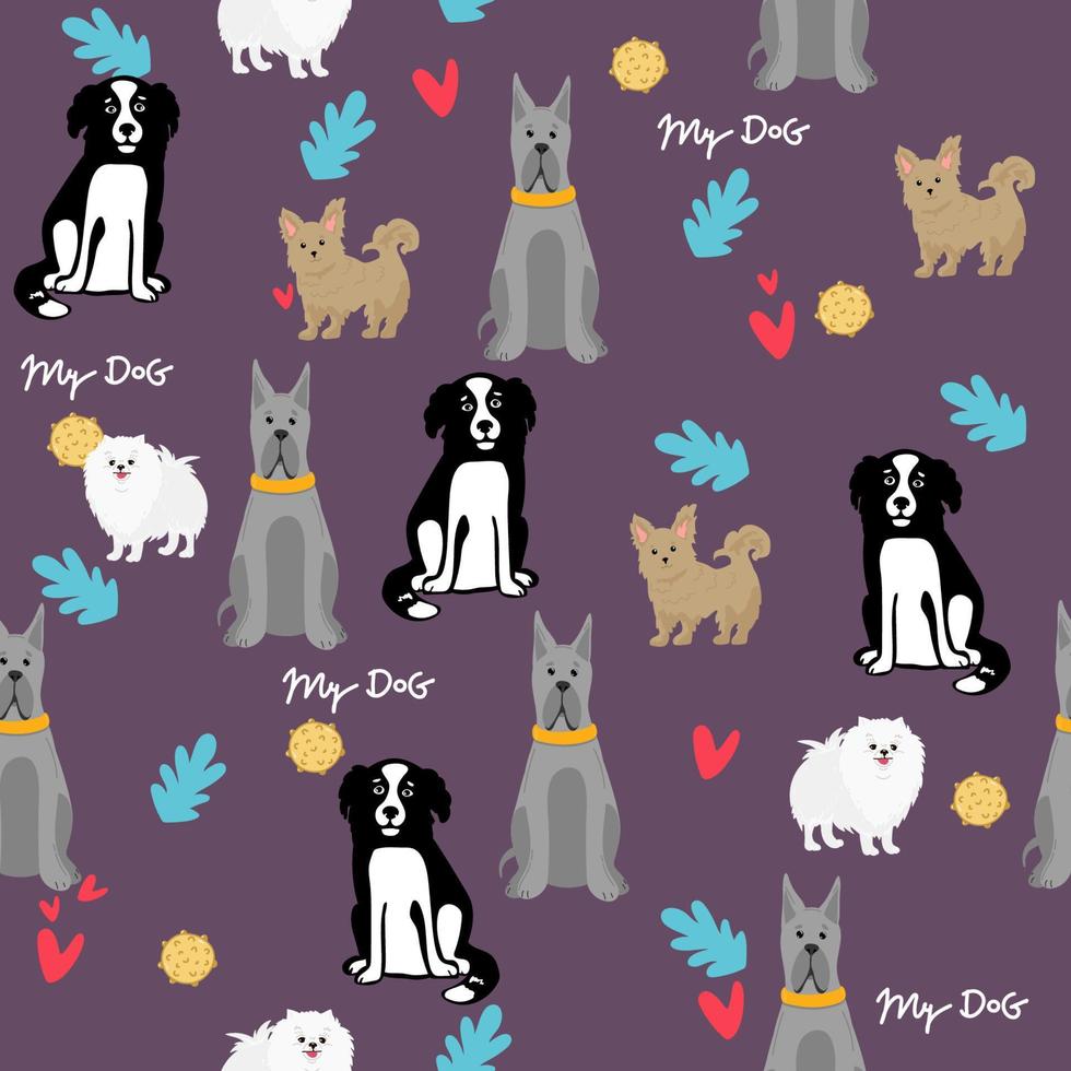 Dog pattern Geometric style semaless pattern vector