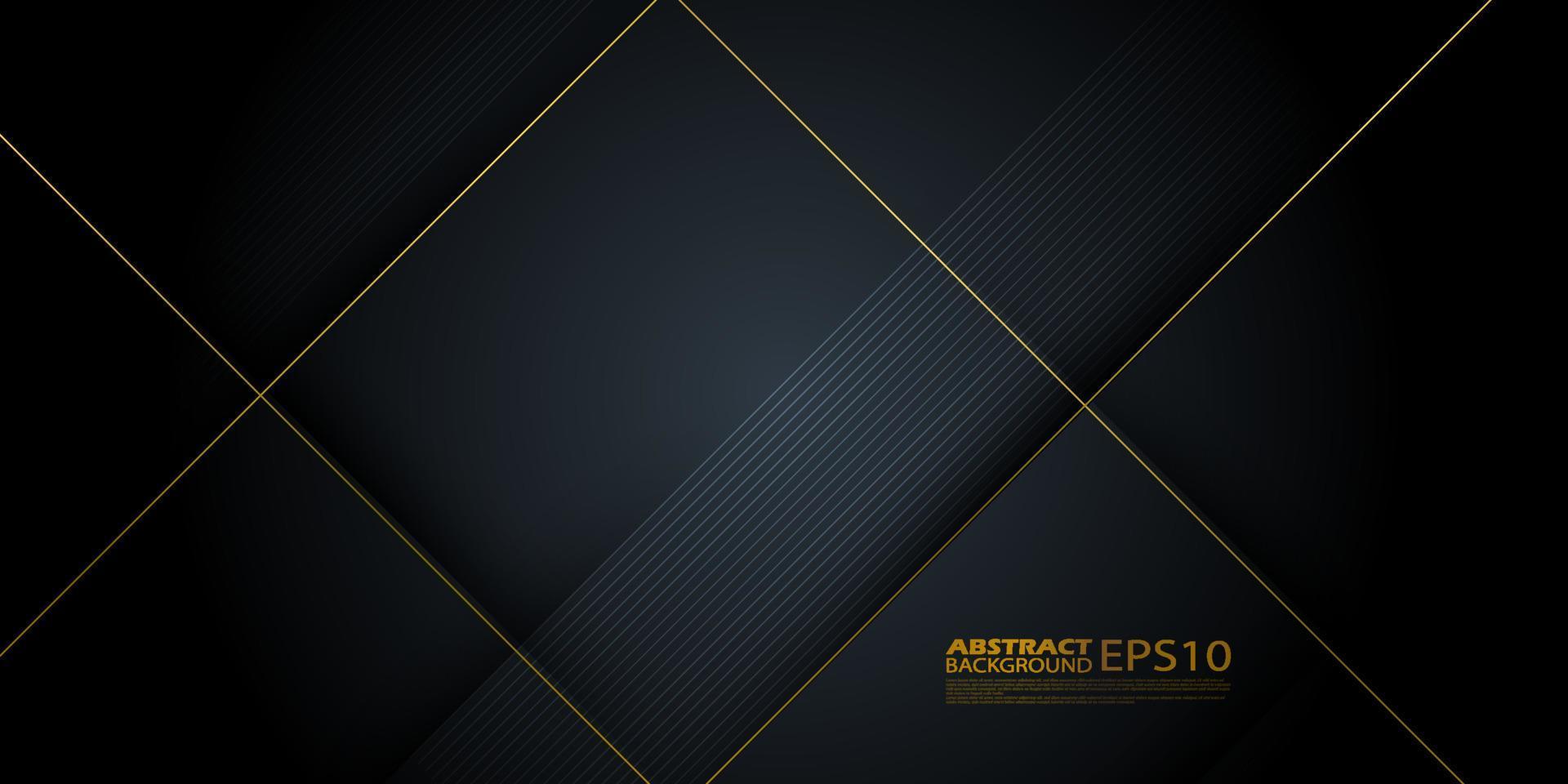 Modern dark black gray dynamic abstract vector background with gold straight lines. Creative halftone premium gradient. 3d cover of business design.Eps10 vector