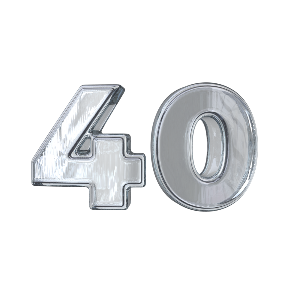 Nummer 40 3d machen mit Diamant Material png