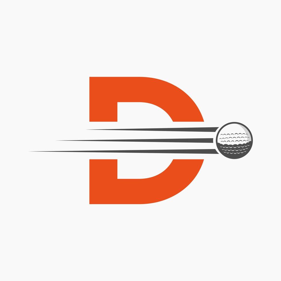 Letter D Golf Logo Design. Initial Hockey Sport Academy Sign, Club Symbol vector