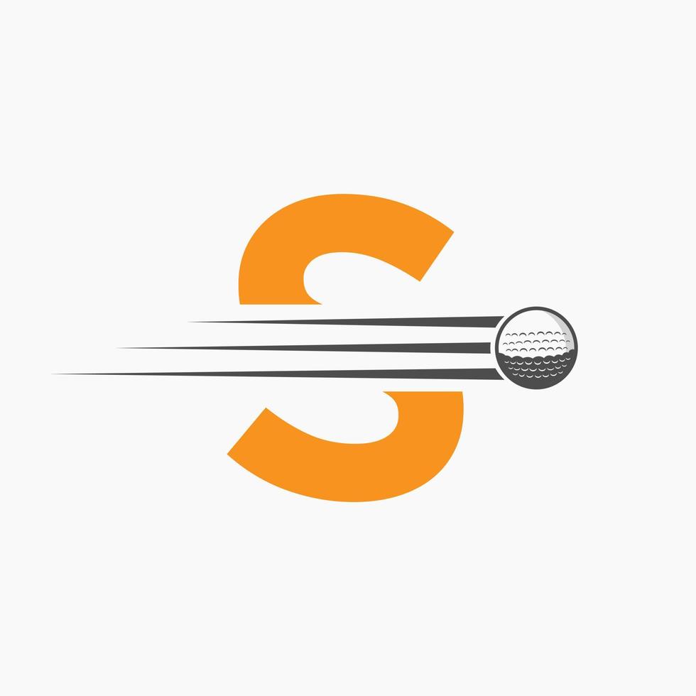 Letter S Golf Logo Design. Initial Hockey Sport Academy Sign, Club Symbol vector