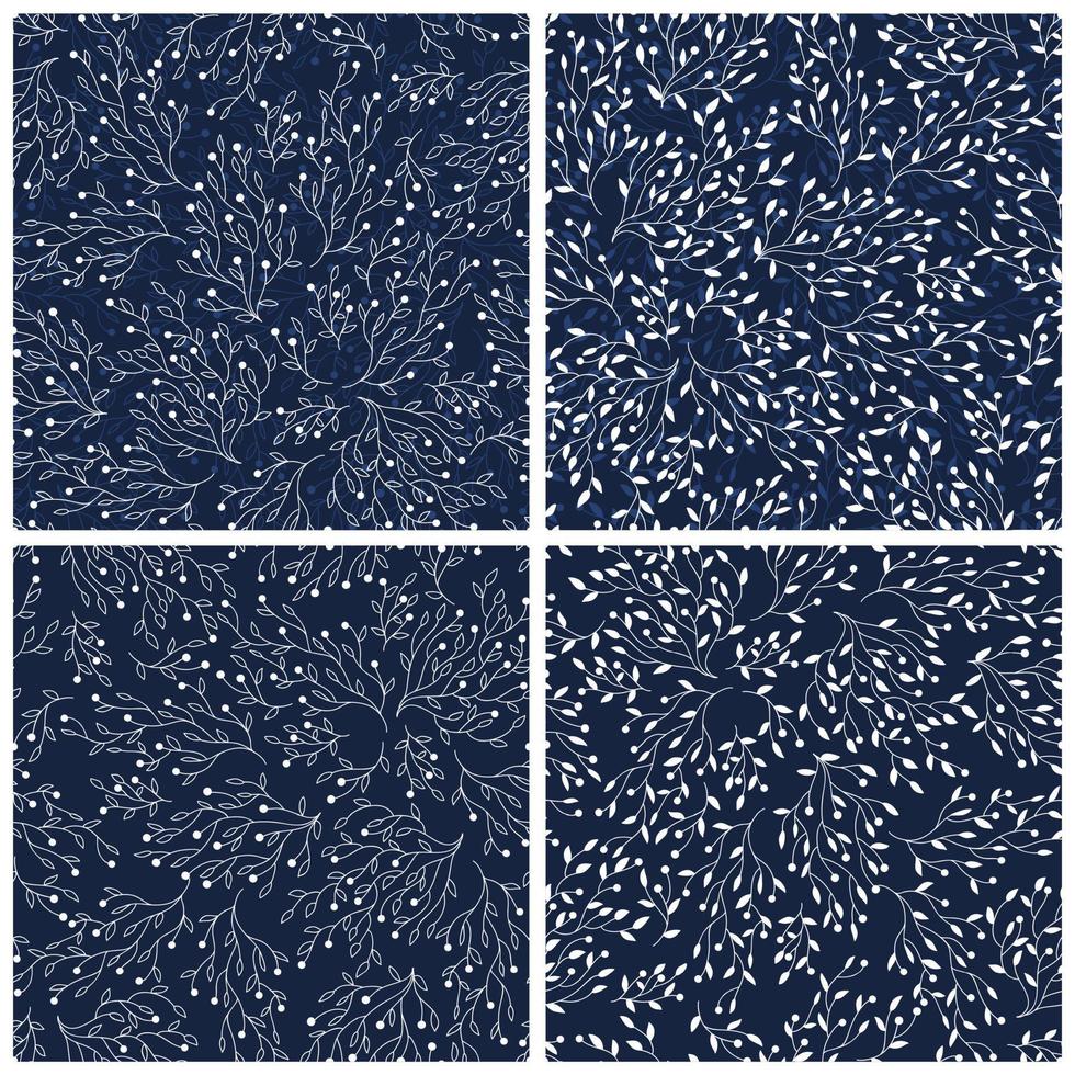 Dark Blue Floral Pattern vector