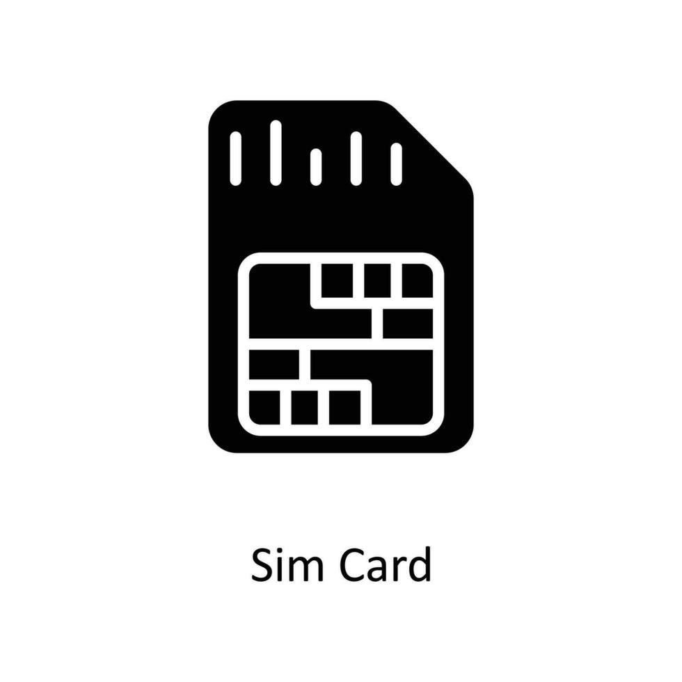 Sim Card Vector   Solid icons. Simple stock illustration stock