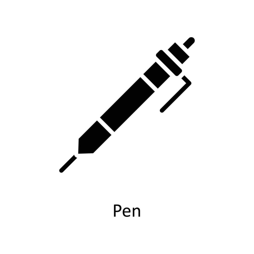 Pen Vector   Solid icons. Simple stock illustration stock