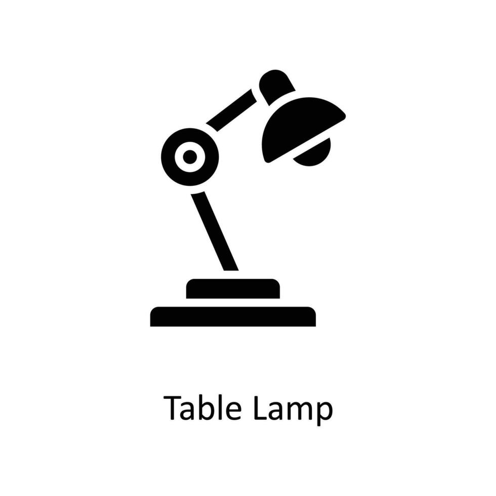 Table Lamp Vector   Solid icons. Simple stock illustration stock