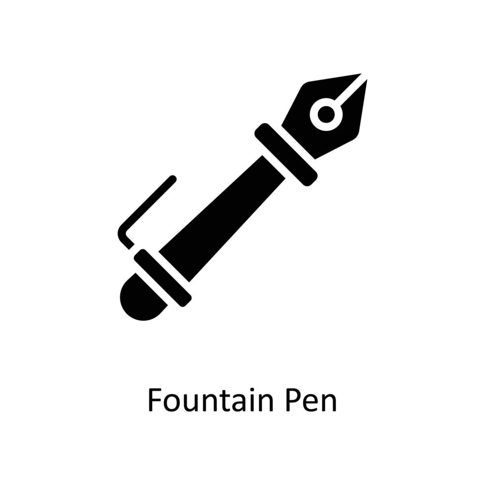 Fountain Pen Vector   Solid icons. Simple stock illustration stock