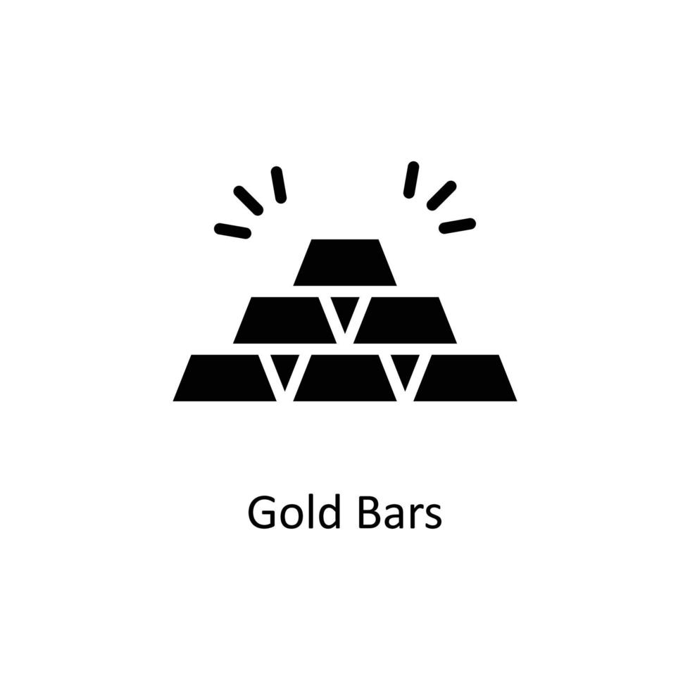 Gold Bars  Vector   Solid icons. Simple stock illustration stock