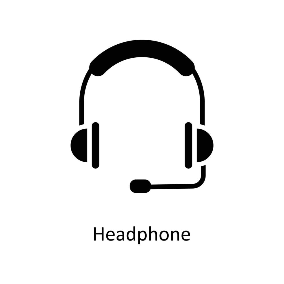 Headphone Vector   Solid icons. Simple stock illustration stock