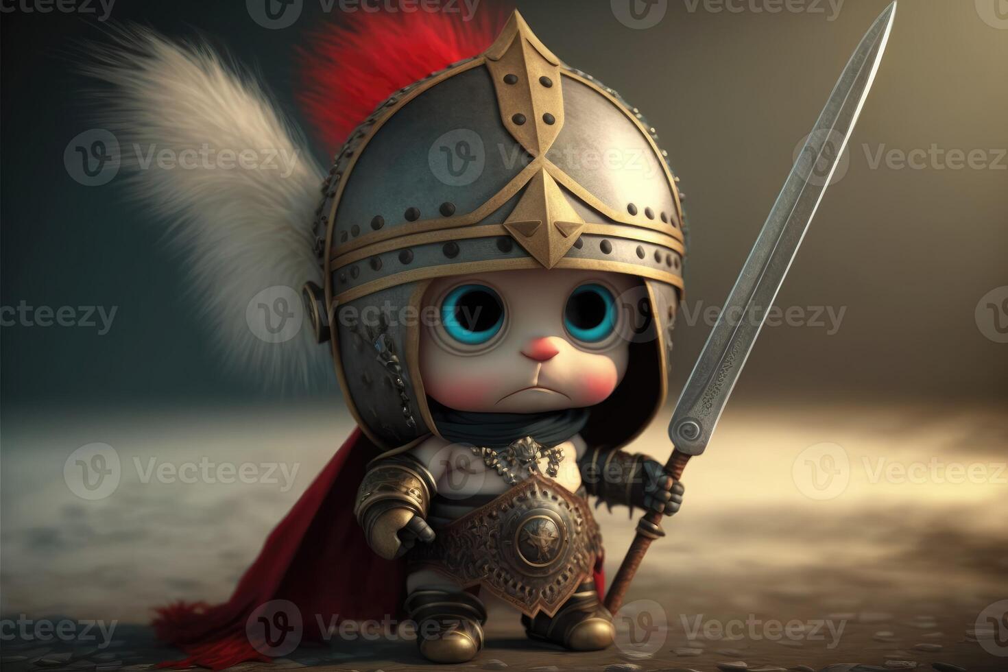 3D cute puppet warrior. photo