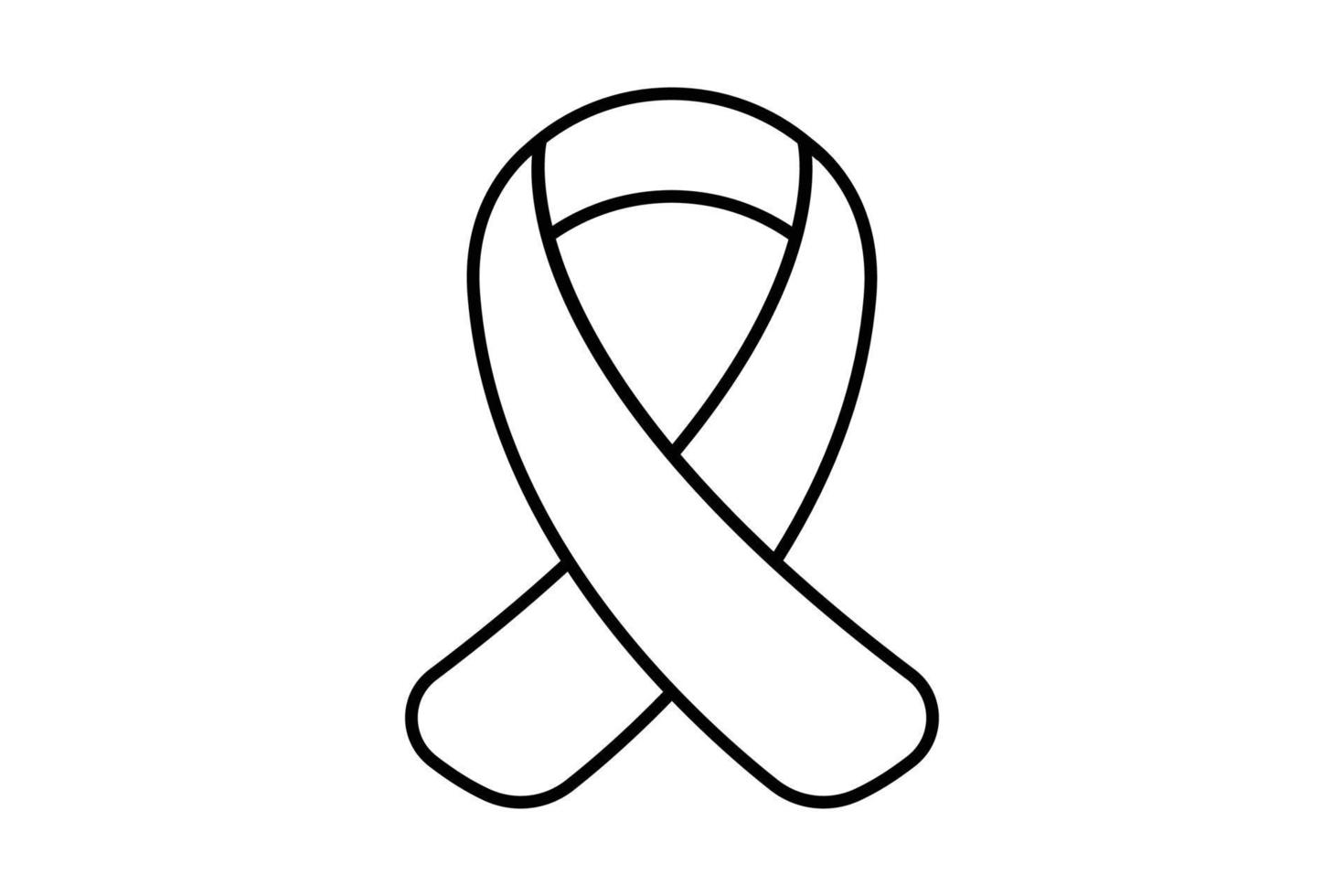 Charity ribbon icon illustration. Icon related to donation. Line icon style. Simple vector design editable