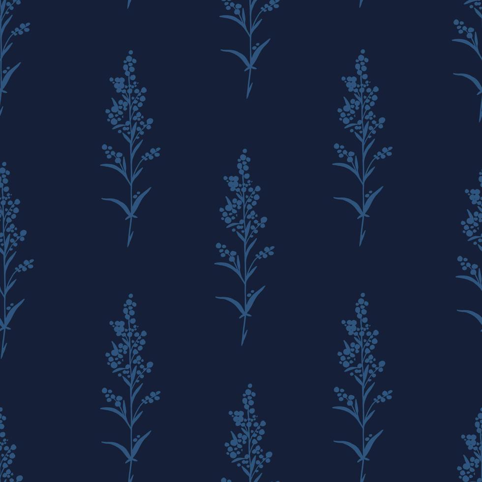Dark Blue Floral Pattern vector