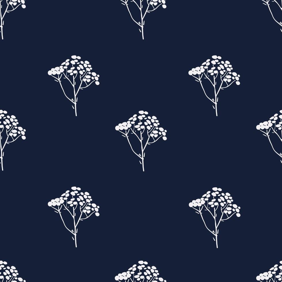 Dark Blue Floral Pattern vector