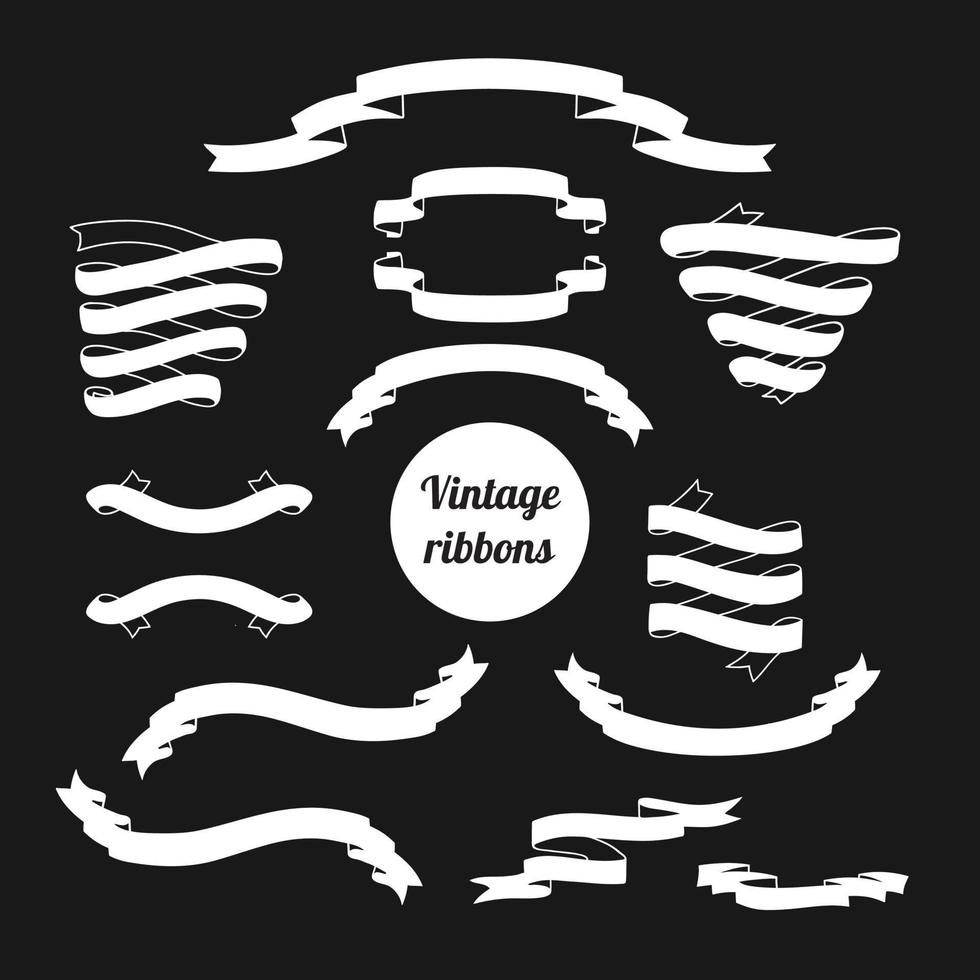 Set of Ribbons on a Blackboard vector