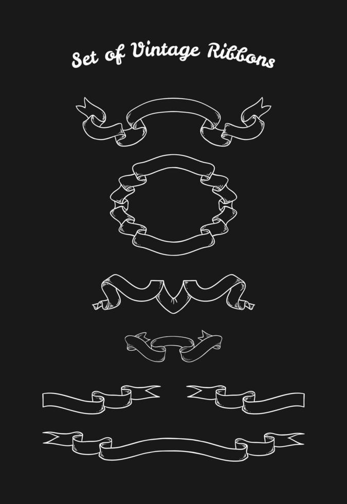 Set of Ribbons on a Blackboard vector