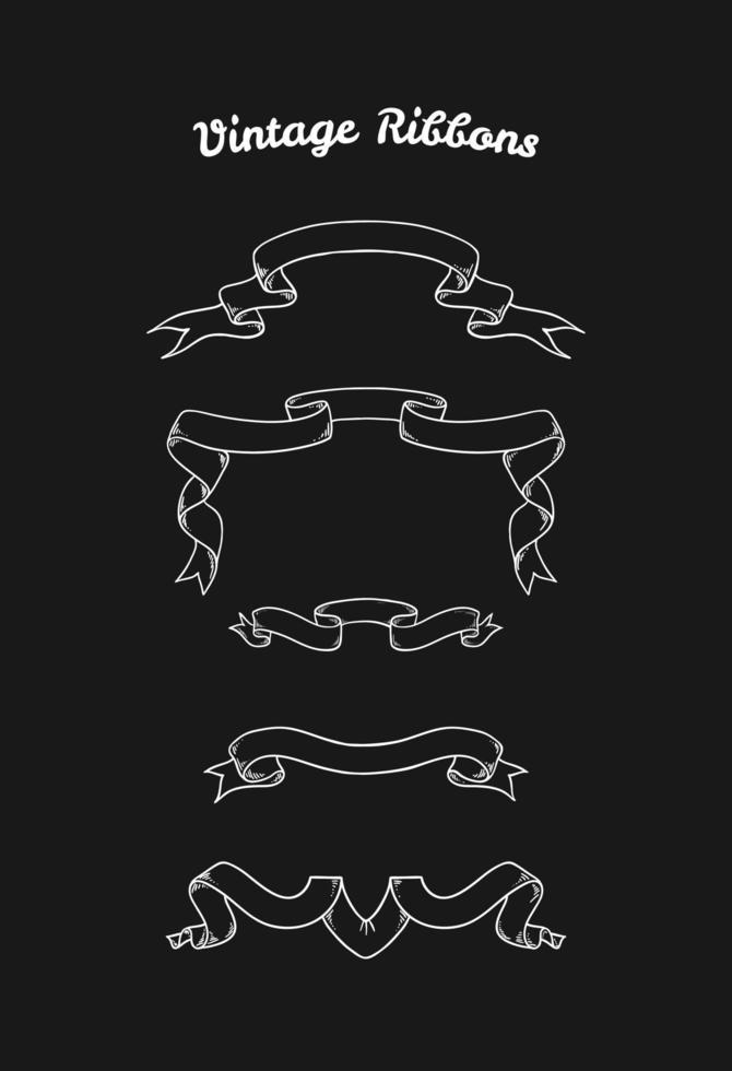 Set of Ribbons on a Blackboard vector