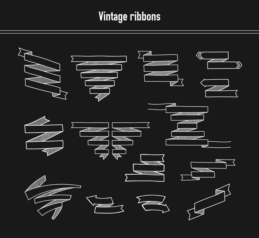 Set of Ribbons on a Blackboard vector