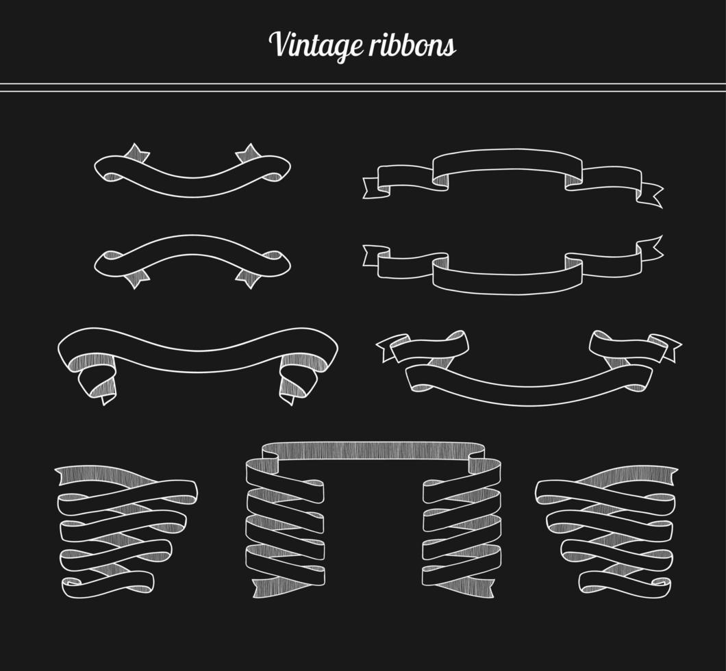 Set of Ribbons on a Blackboard vector