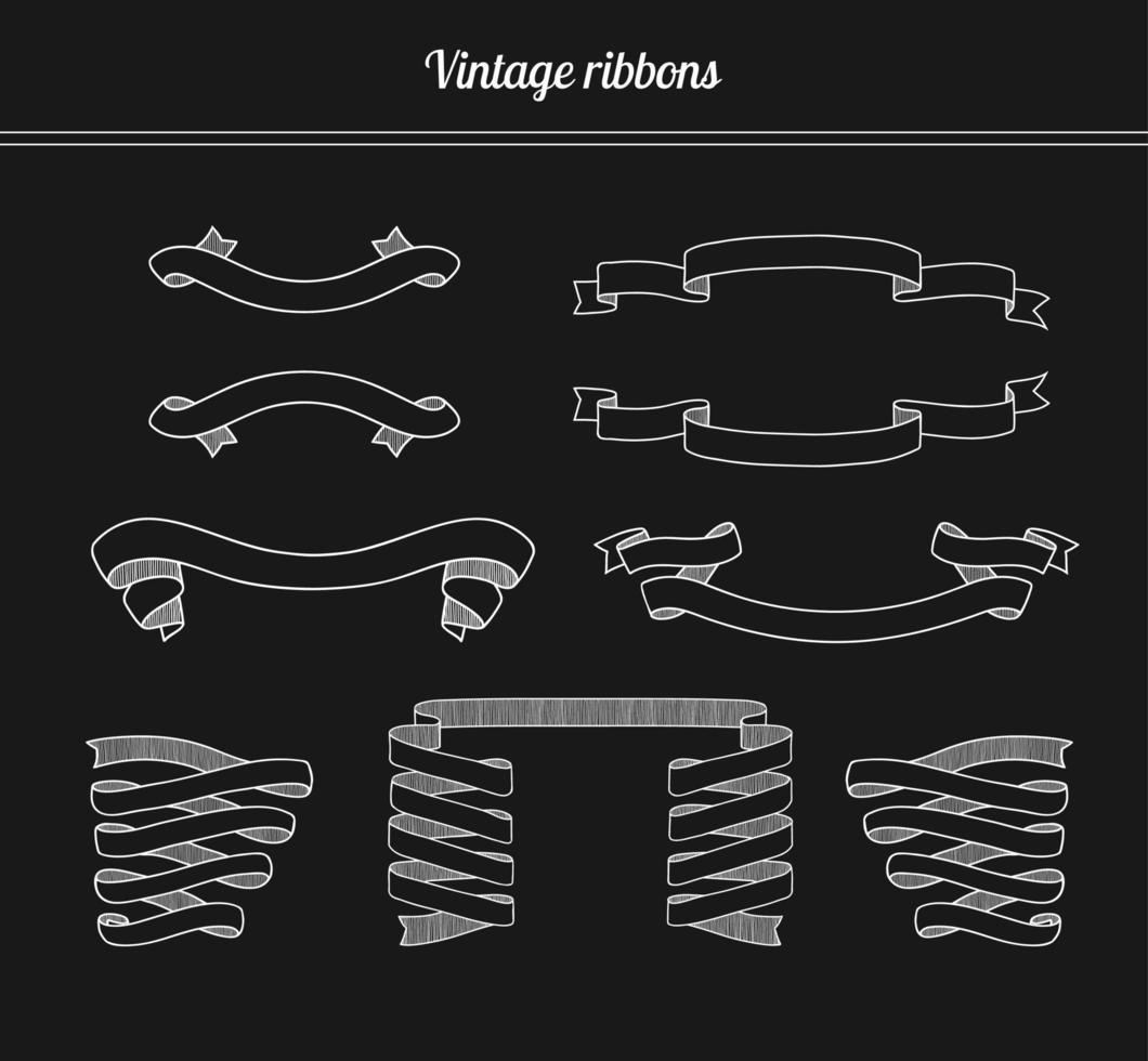 conjunto de cintas en un pizarra vector