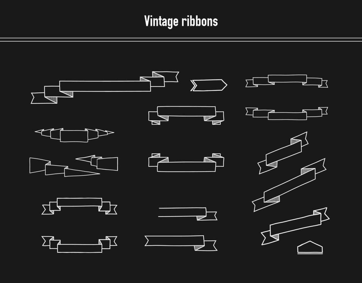Set of Ribbons on a Blackboard vector