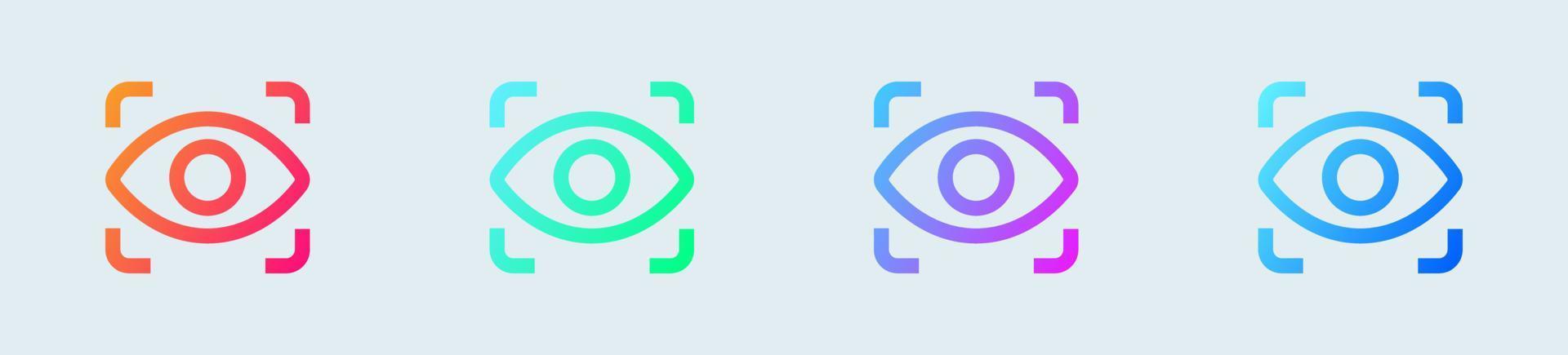 View line icon in gradient colors. Eye signs vector illustration.