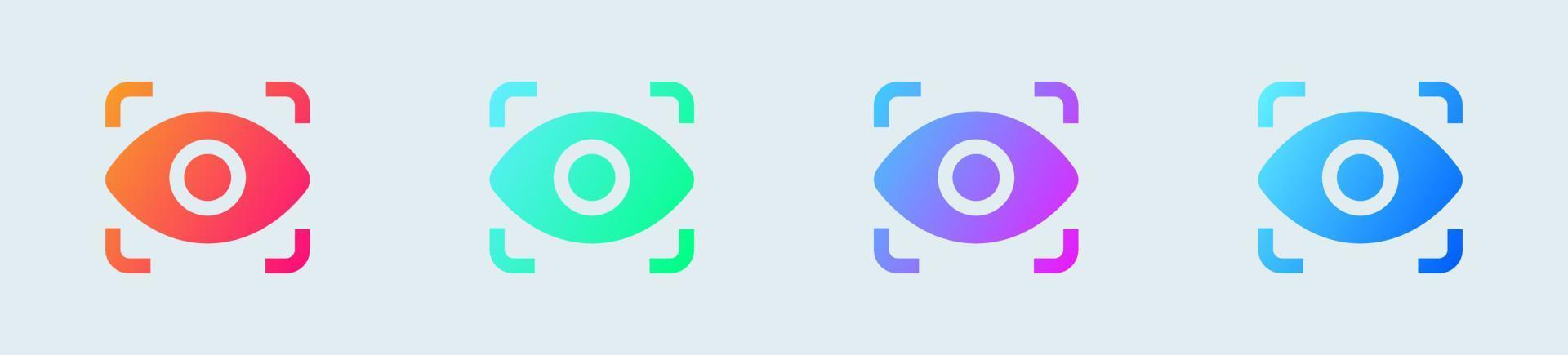 View solid icon in gradient colors. Eye signs vector illustration.