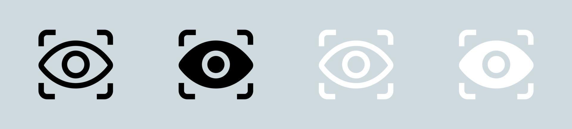 View icon set in black and white. Eye signs vector illustration.