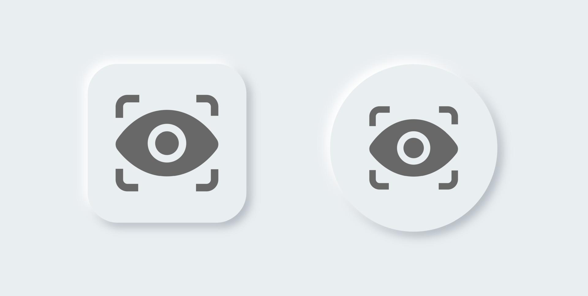 View solid icon in neomorphic design style. Eye signs vector illustration.