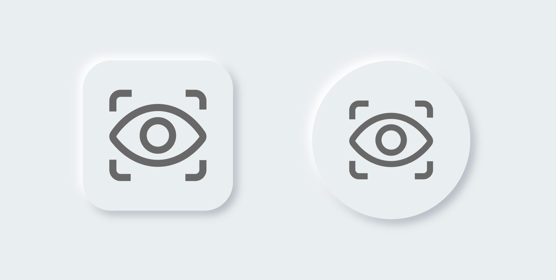 View line icon in neomorphic design style. Eye signs vector illustration.
