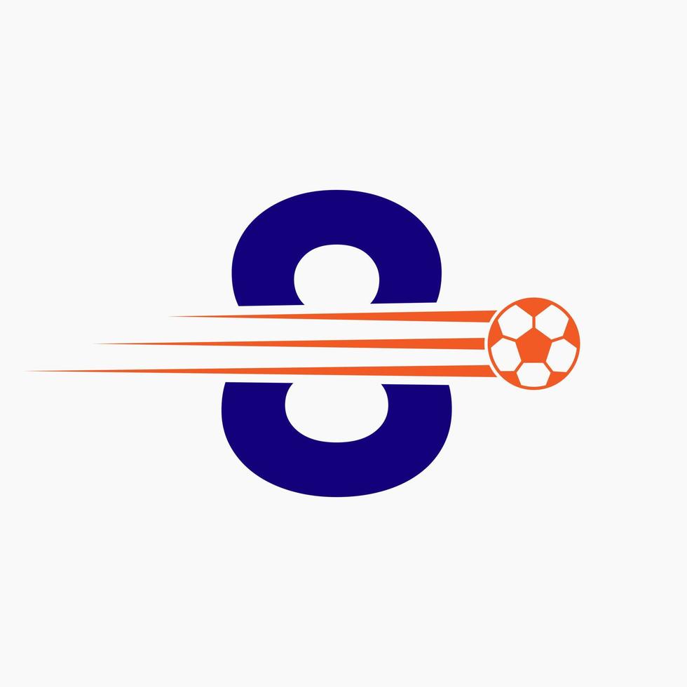 inicial letra 8 fútbol fútbol americano logo. fútbol club símbolo vector