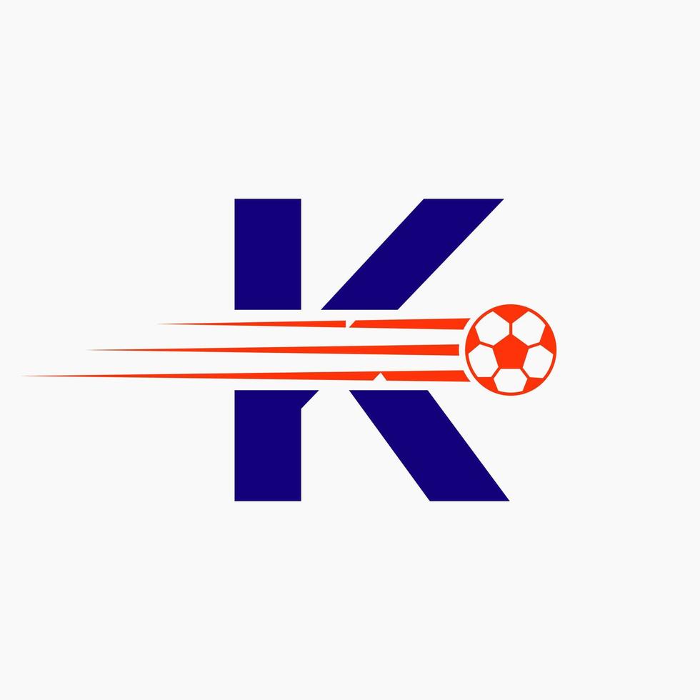 inicial letra k fútbol fútbol americano logo. fútbol club símbolo vector