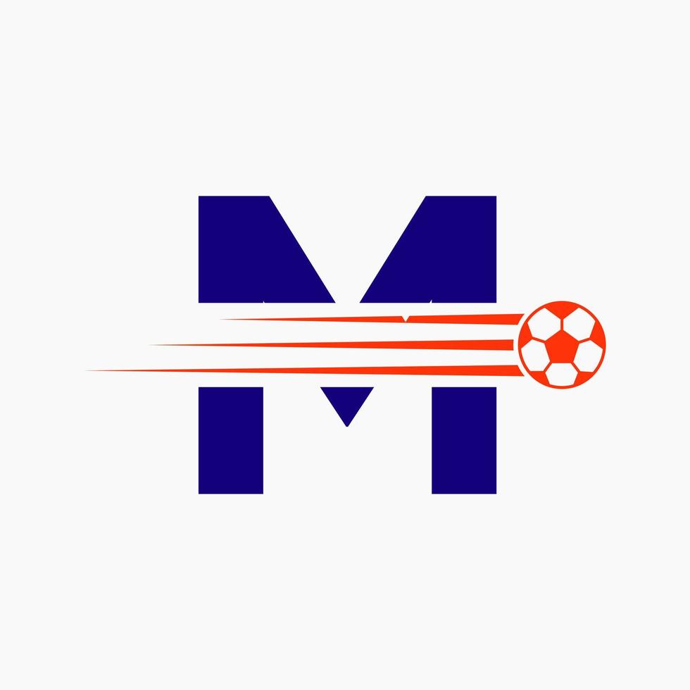 inicial letra metro fútbol fútbol americano logo. fútbol club símbolo vector