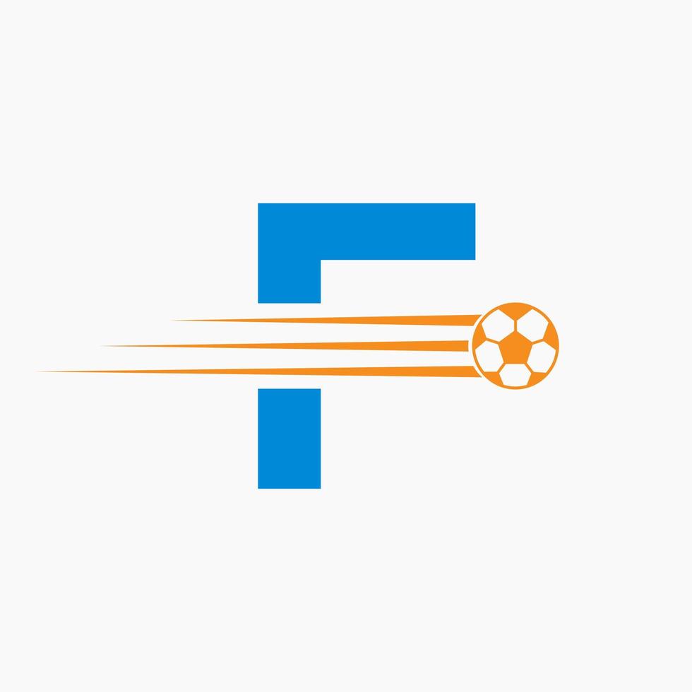 inicial letra F fútbol fútbol americano logo. fútbol club símbolo vector