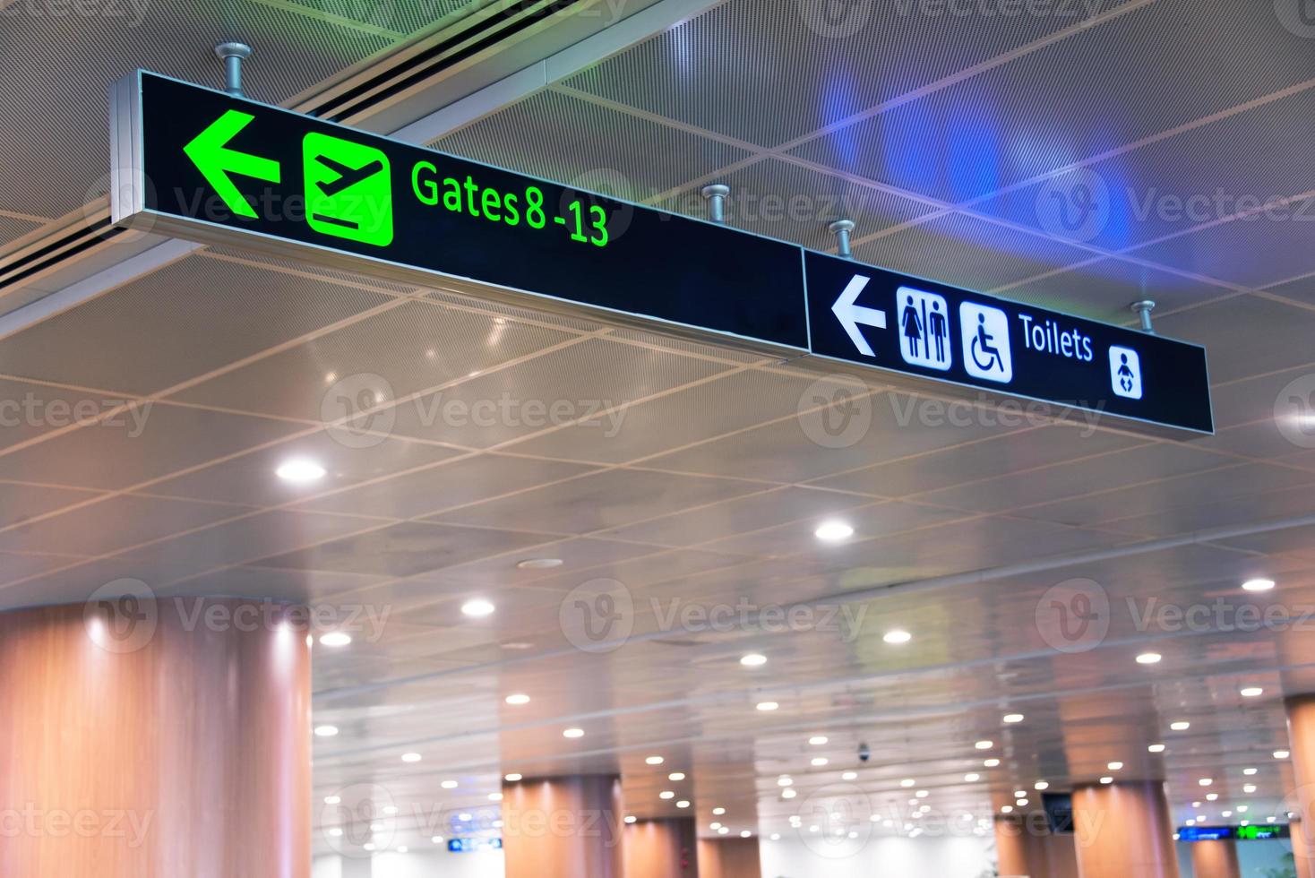 Sign and direction in airport photo