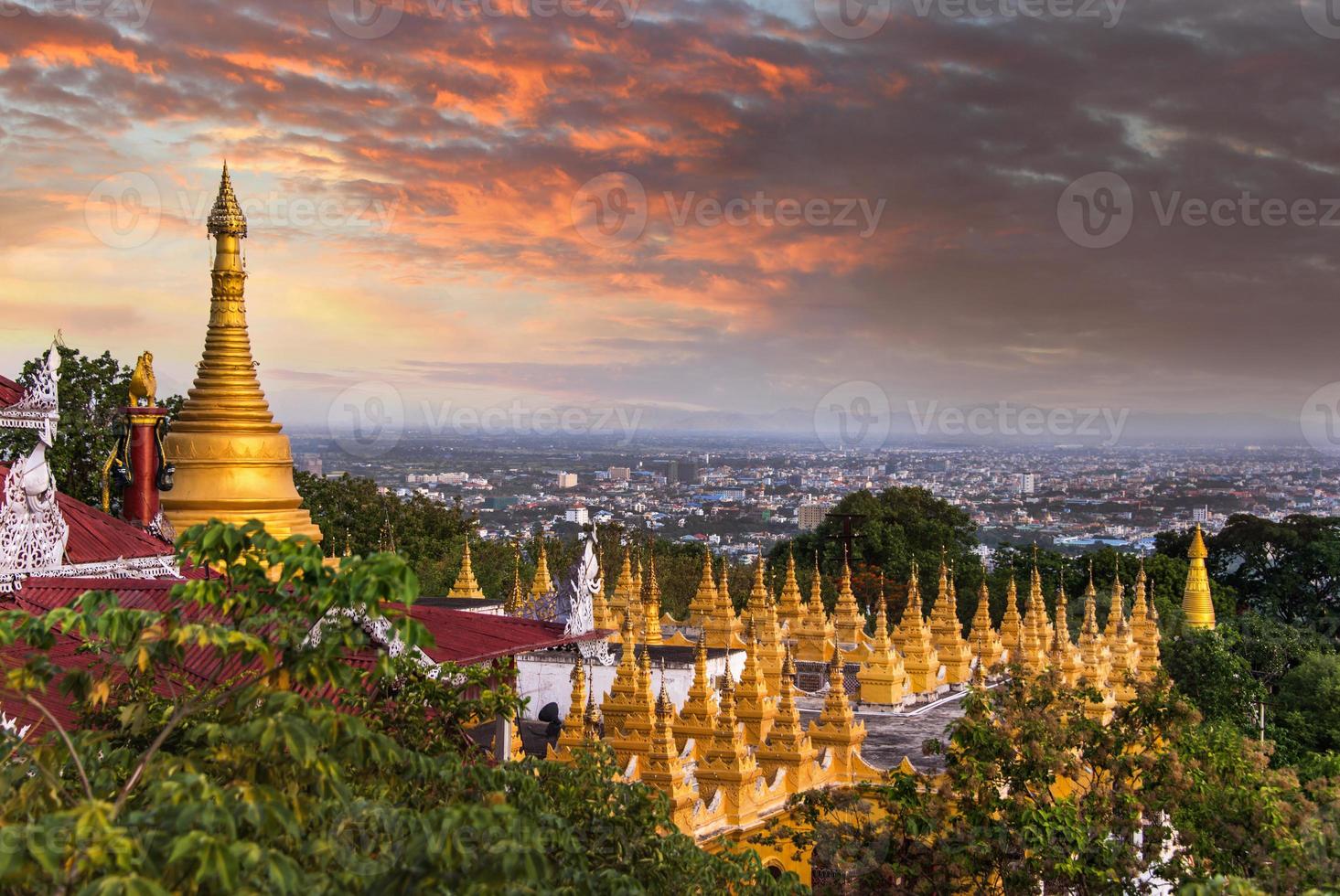 Su taung pyae pagoda on top of Mandalay hill at Mandalay, Myanmar. photo