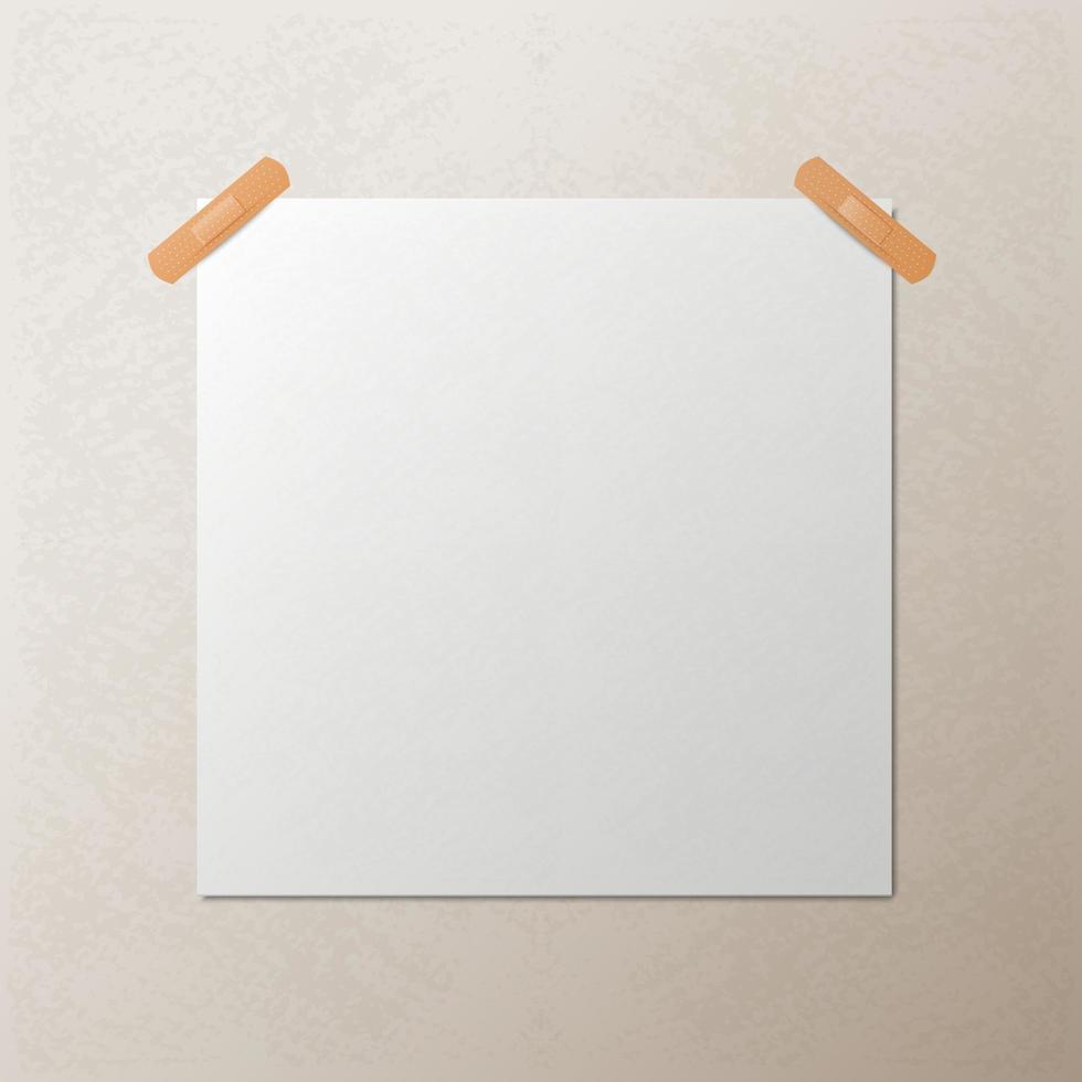 Square Paper on the Wall Mockup vector