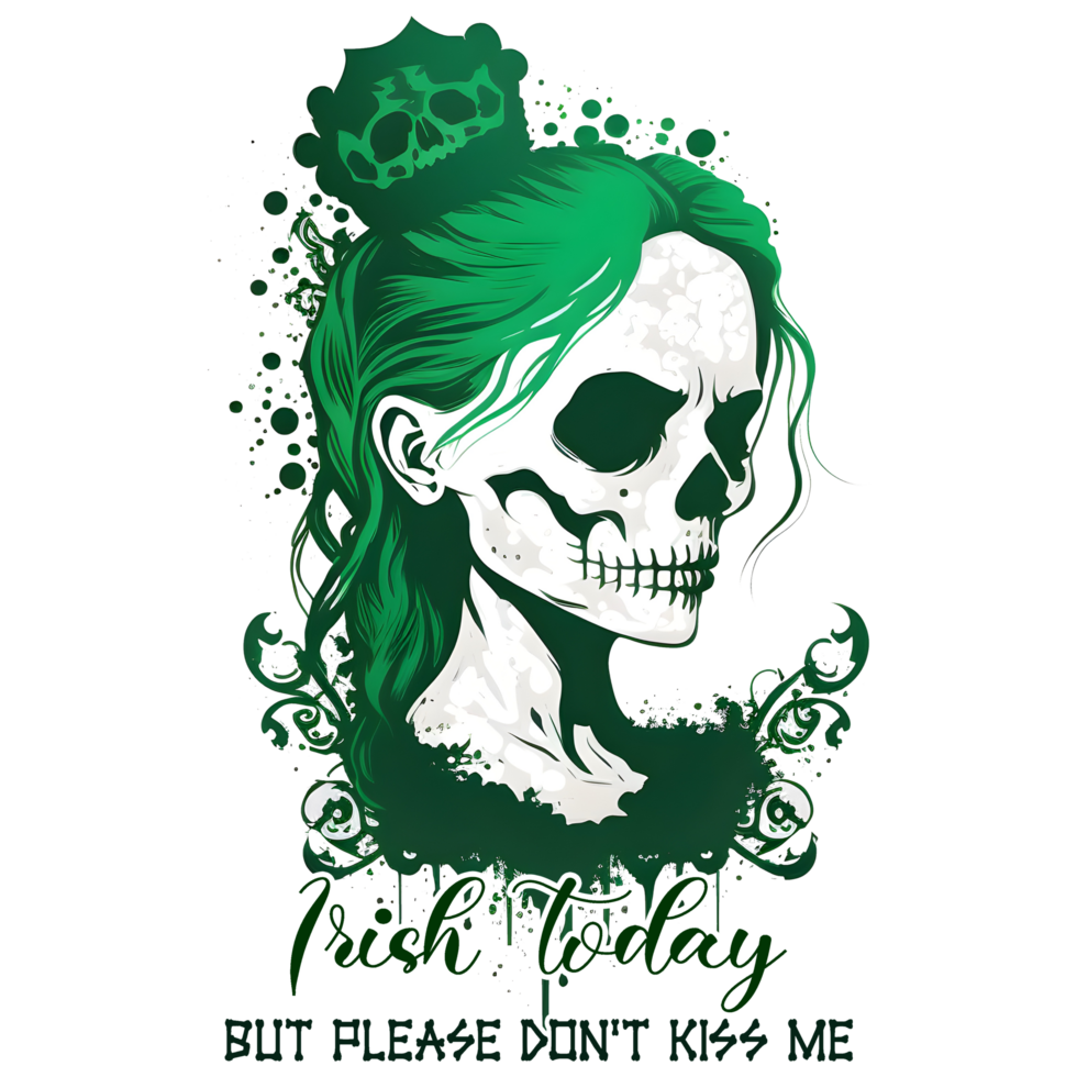 st patricks day skull emoji
