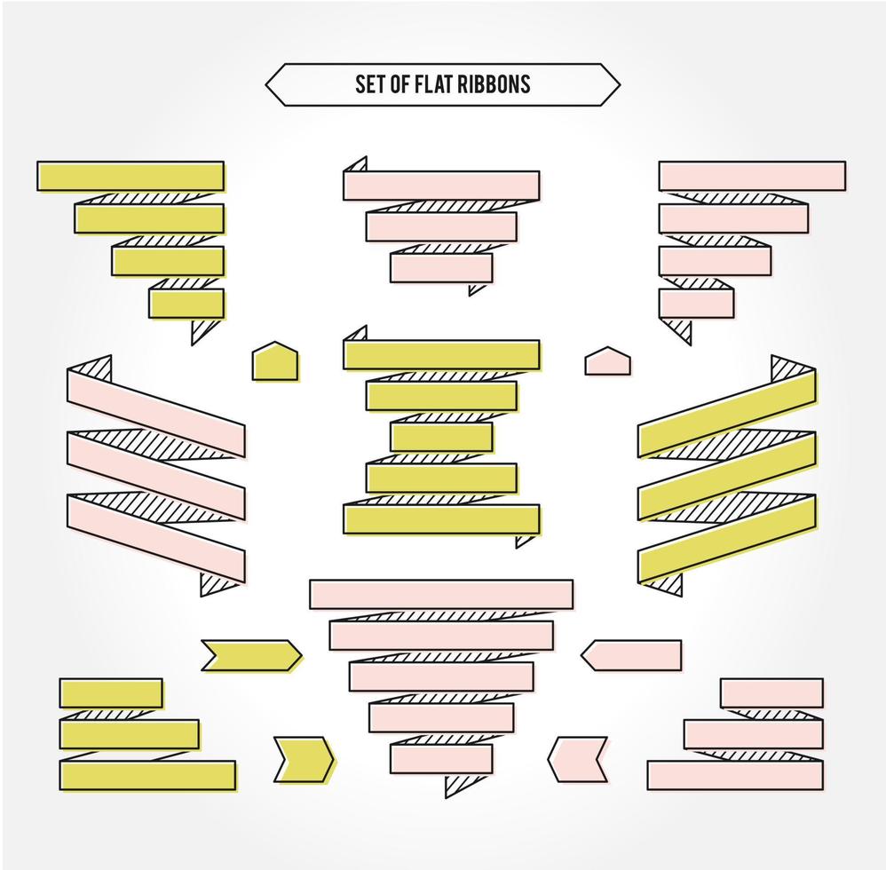 Geometric Ribbons Set vector