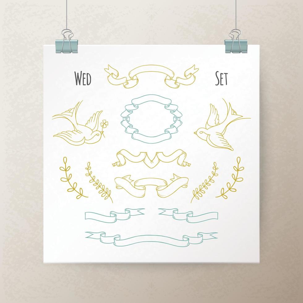 Wedding Ribbons Set vector