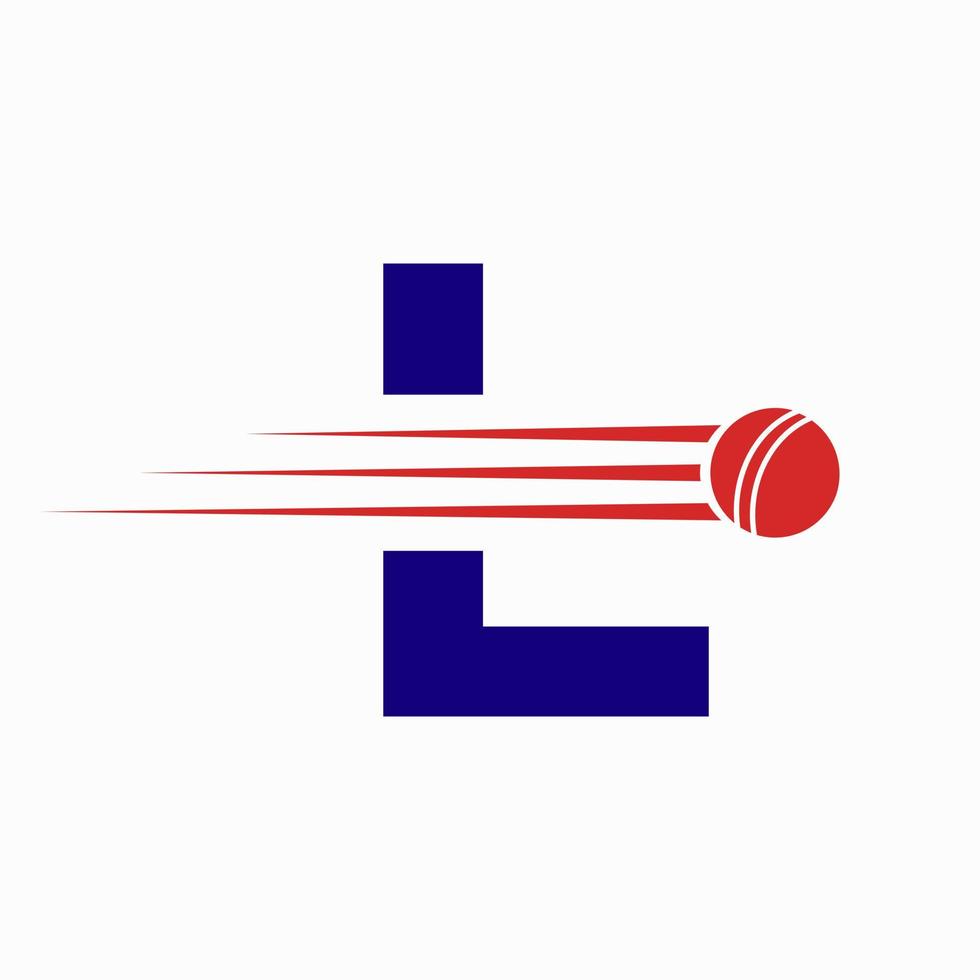 Initial Letter L Cricket Logo Concept With Ball Icon For Cricket Club Symbol vector