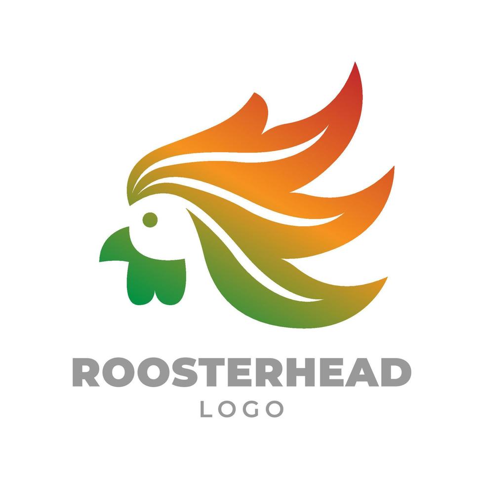 abstract rooster head vector logo design