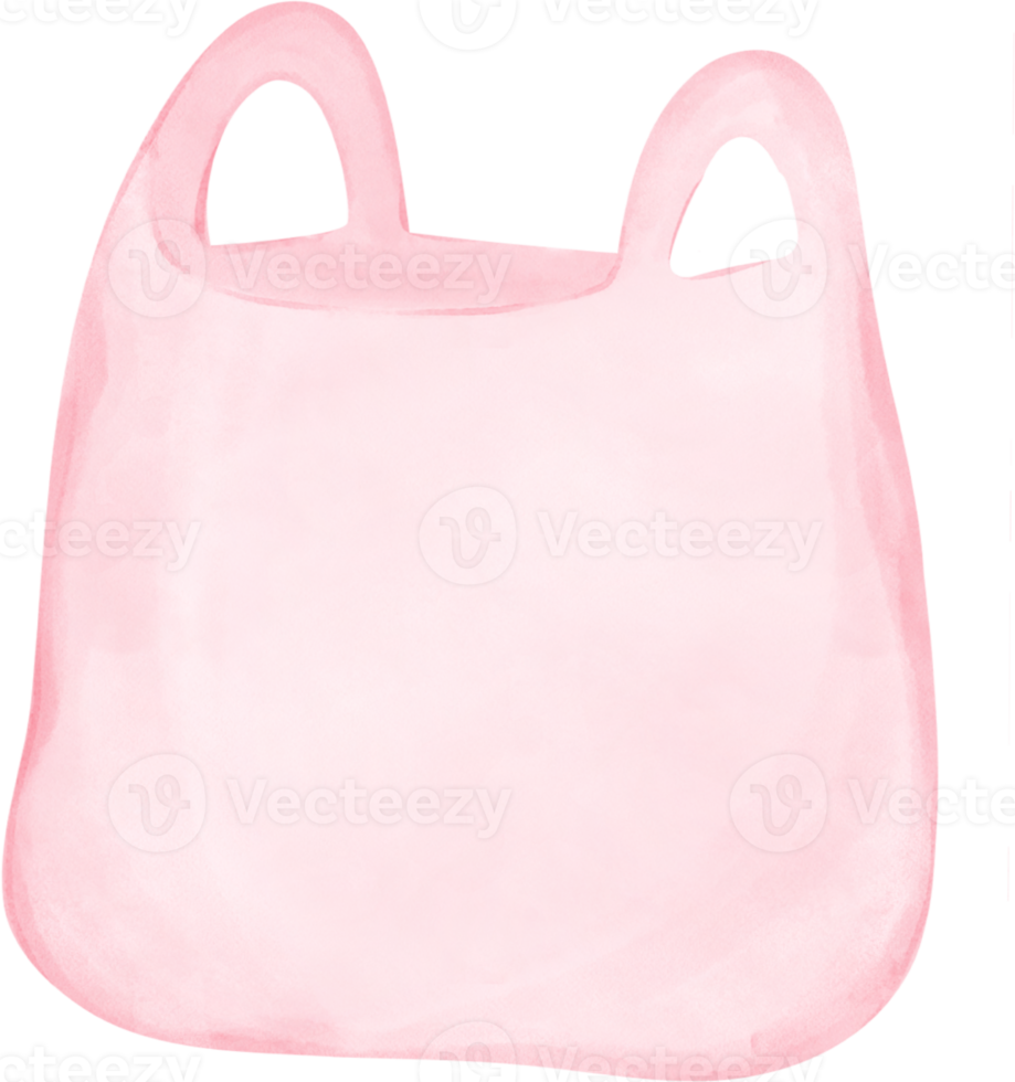 Cute sweet pastel Eco-Friendly reusable empty plain shopping Bag watercolor png