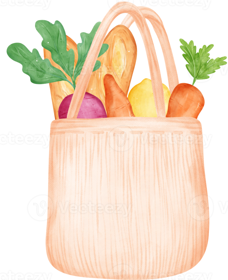 Empty Earth Eco-Friendly reusable shopping tote Bag watercolor png