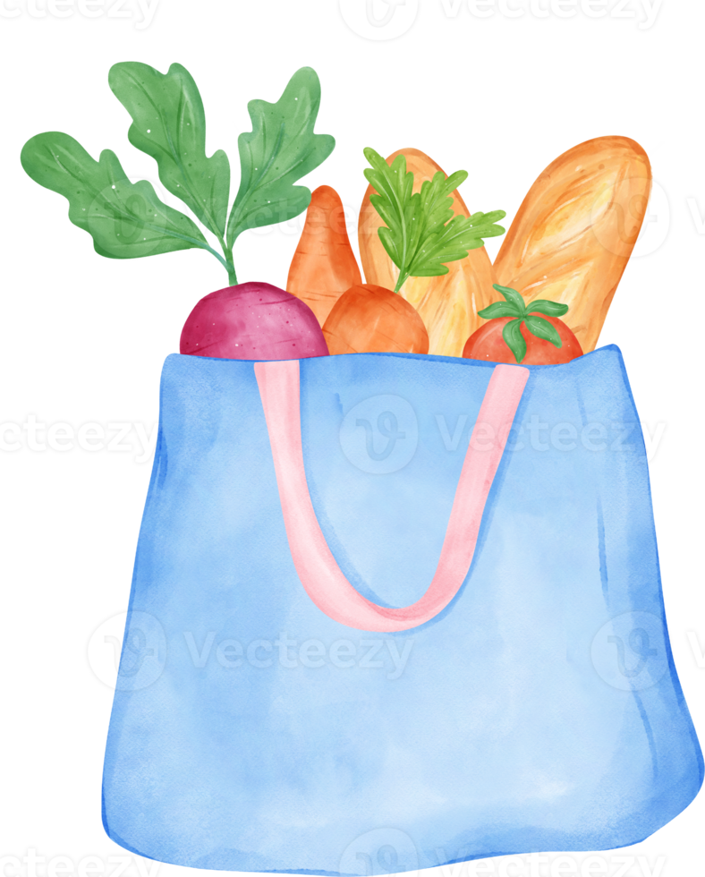 Empty Earth Eco-Friendly reusable shopping tote Bag watercolor png