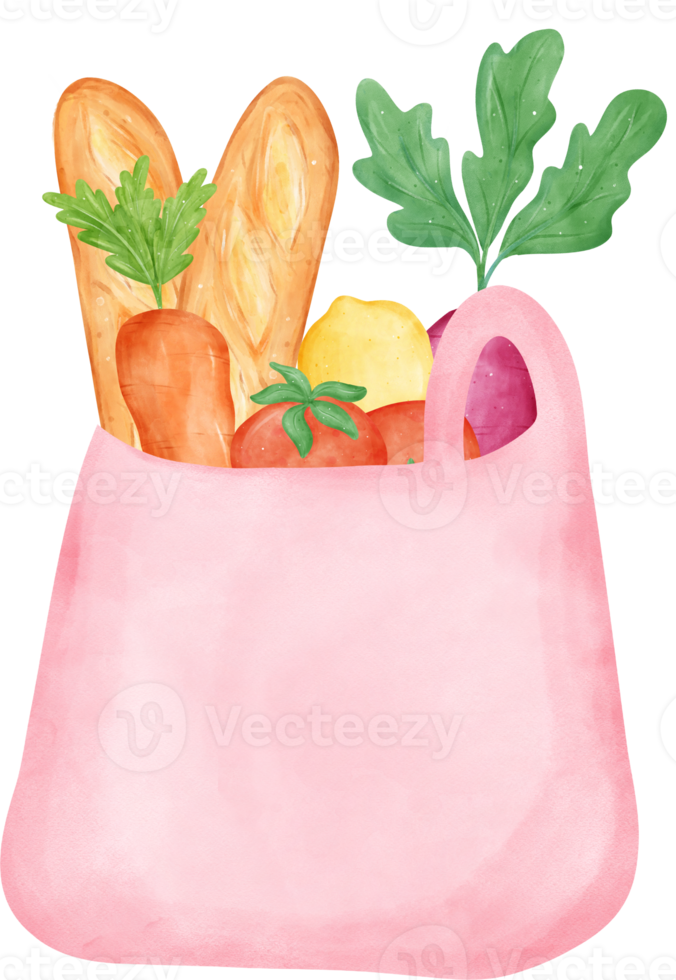 Empty Earth Eco-Friendly reusable shopping tote Bag watercolor png