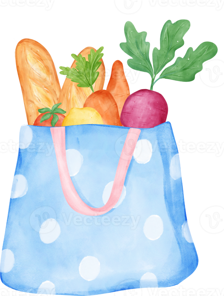 Empty Earth Eco-Friendly reusable shopping tote Bag watercolor png