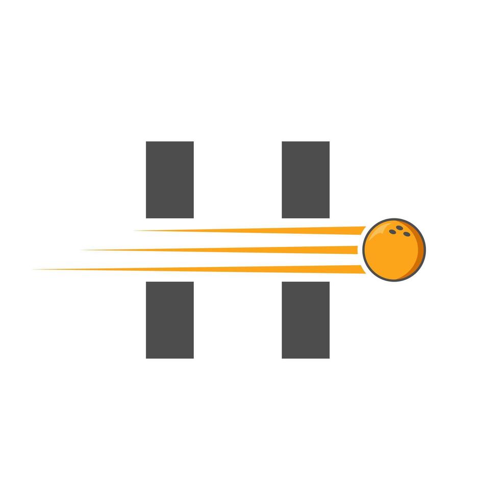 Initial Letter H Bowling Logo. Bowling Ball Symbol Vector Template