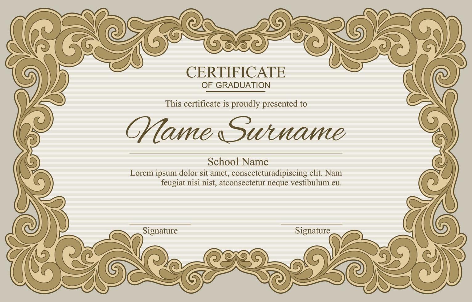 Classic Vintage Certificate Template vector