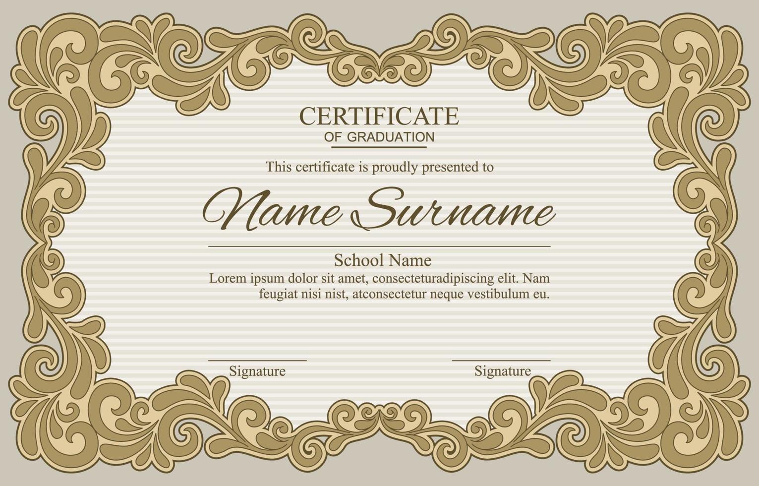 Classic Vintage Certificate Template vector