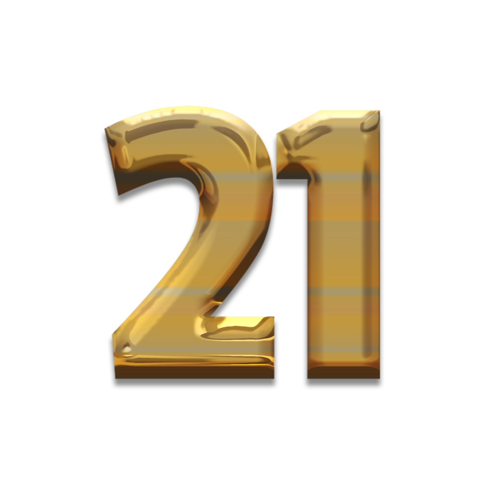 numero 21 oro lusso png